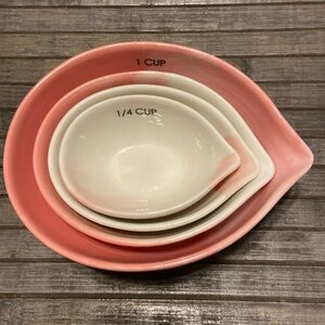 Marbled Porcelain Nesting Measuring Cups Pink/White